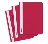 Herlitz 975433 rápido grapadora A4 PP con tapa delantera transparente, 10 unidades), color rojo, color rojo A5