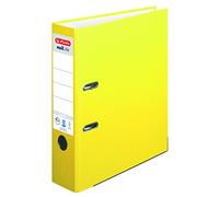 Herlitz Archivador maX.file nature plus con funda de papel especial, protección de bordes, estable, A4, 8 cm, color amarillo