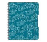 Herlitz® Brulion en espiral A4 80 Hojas a cuadros | Cuaderno escolar | Cuaderno de notas de estudio | Cuaderno de escritura para estudiantes | Aprendizaje de Caligrafía | ECO PP COLORS turquesa