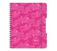 Herlitz® Brulion en espiral B5 80 Hojas a cuadros | Cuaderno escolar | Cuaderno de notas de estudio | Cuaderno de escritura para estudiantes | Aprendizaje de Caligrafía | ECO PP COLORS Rosa