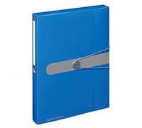 Herlitz Caja de polipropileno A4 con etiqueta trasera, 1 unidad con impresión de diseño, ancho de lomo de 4 cm, color azul opaco