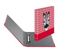 herlitz Carpeta de anillas A4 (2 anillas, 25 mm), diseño de cebra