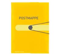 herlitz Carpeta para correos (A4, polipropileno, con 3 solapas y goma, 3 unidades), color amarillo transparente