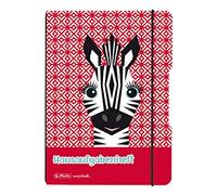 Herlitz Cuaderno de tareas flexible, A5, 48 hojas, diseño: Cute Animals Zebra, 1 unidad