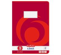 Herlitz Cuaderno escolar A4, 32 hojas, línea 28, cuadriculado con doble margen, 5 unidades