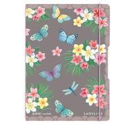 Herlitz Cuaderno flexible A4, 2 x 40 hojas, cuadriculado y rayado, diseño de mariposas Ladylike
