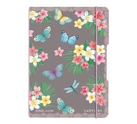 Herlitz Cuaderno flexible A5, 40 hojas de puntos, diseño de mariposas Ladylike, 1 unidad