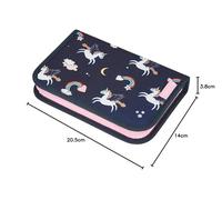 Herlitz Dreamy Unicorn - Estuche Escolar (19 Piezas), Color Negro