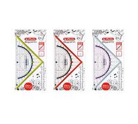 Herlitz escuadra My.Pen 16 cm con mango - triángulos (45 ° Triángulo, plástico, multicolor, transparente, 16 cm, 1 pieza (S), 95 mm)