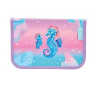 herlitz Estuche para lápices Plegable con Dos Chanclas, Funda de Material Escolar para niños, Juego de Utensilios funcionales para Estudiantes, Luces del océano