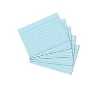 herlitz Fichas A7 a rayas, azul, 170 g/m², sin madera, 100 unidades, fichas estables para escuela, estudio y oficina
