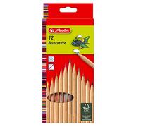 Herlitz FSC Wood 10 lápices de colores jumbo barnizados en caja colgante 10 piezas en caja colgante - 10 colores 12 colores naturales