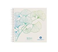 Herlitz Greenline - Cuaderno de Espiral, 14,8 x 14,8 cm, 100 Hojas, diseño de Lunares