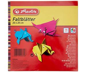 Herlitz - Hojas de papel para origami 247619, 20 x 20 cm, paquete de 100 unidades