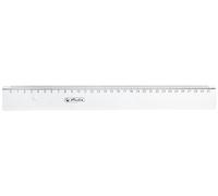 Herlitz Lineal Plastik - Regla 30 cm, gris transparente