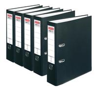 herlitz MAX.file Protect - Archivador (A4, 8 cm de ancho, 5 unidades), color negro