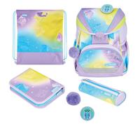 Herlitz Ultralight XL, Mochila Primaria Unisex niños, Lila, Verde Claro, Turquesa, 39 x 32 x 23 cm, 22 l