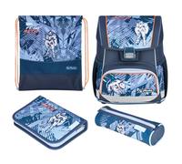 Herlitz Mochila escolar unisex para niños, color azul, azul claro, naranja, Azul, Azul Claro, Naranja, 31 x 22 x 37 cm, 17 l
