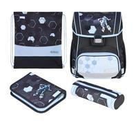 Herlitz Mochila escolar unisex para niños, color negro y azul, negro, azul, 31 x 22 x 37 cm, 17 l