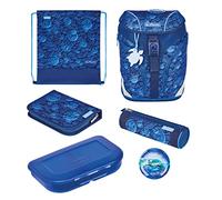 Herlitz Mochila Escolar Primaria SoftLight, Azul Oscuro, Kindergepäck, Greenline Deep Sea