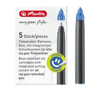 Herlitz my.pen 11378999 - Cartuchos de tinta para bolígrafos (5 unidades), color azul