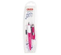 herlitz My.pen 50046805 - Pluma estilográfica para diestros (pluma M), color rosa y blanco