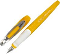 herlitz my.pen - Pluma estilográfica escolar con punta M, color mostaza/blanco M, 1 unidad