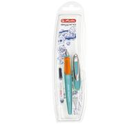 Herlitz my.pen - Pluma estilográfica (plumín M, 1 unidad), color turquesa y naranja