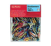 Herlitz Paper Clips - Paquete de 1000 clips para papeles, multicolor
