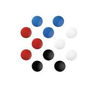 Herlitz plano Imán redondo 30 mm, 15 g Fuerza de adhesión, 10 unidades en blíster farbrein, Azul/Rojo/Negro/Blanco