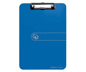 Herlitz Portapapels A4, de alta calidad, mecanismo de cierre y ojal para colgar, FSC Mix, Azul, para azafatas restaurantes de ferias 11226396