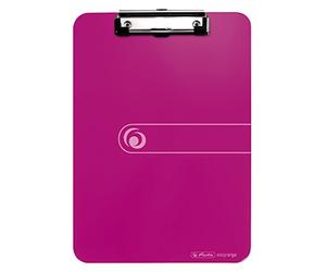 Herlitz Portapapels A4, de alta calidad, mecanismo de cierre y ojal para colgar, FSC Mix, Rosa; para azafatas restaurantes de ferias 11226404