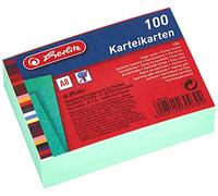 Herlitz - Tarjetas (A4/A5/A6/A7/A8, 100 Unidades), Color Verde A8 liniert