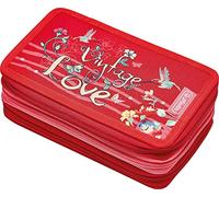 Herlitz TriCase - Estuche con diseño de 31 Piezas, Rojo Rosa, Estuche Escolar