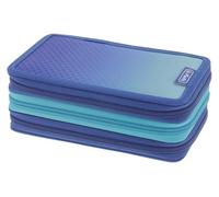 Herlitz TriCase - Estuche de 31 Piezas Relleno, Color Azul y Turquesa, Dip Dye Blue/Turquesa, Moderno