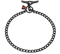 Herm Sprenger Collar de entrenamiento para perros de acero inoxidable negro con palanca y eslabones redondos, cadena para perros pequeños, medianos y grandes, fabricado en Alemania (24 pulgadas