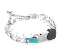 Herm Sprenger Collar de perro de acero cromado con hebilla ClicLock de liberación rápida e inserto de biothane collar de entrenamiento para perros, fabricado en Alemania (azul cielo, 16 x 2,25 mm