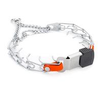 Herm Sprenger Collar de perro de acero cromado con hebilla ClicLock de liberación rápida e inserto de biothane collar de entrenamiento para perros, fabricado en Alemania (naranja cazador, 16 x 2,25 mm