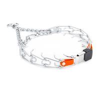 Herm Sprenger Collar de perro de acero cromado con hebilla ClicLock de liberación rápida e inserto de biothane collar de entrenamiento para perros, fabricado en Alemania (naranja cazador, 23 x 3,2 mm