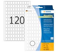 Herma 10600 - Etiquetas multiuso, 8 x 12 mm, papel mate, 3840 unidades, color blanco