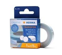HERMA 1061 - Rollo de cinta adhesiva de doble cara extraíble, 300 unidades, 15 m, rollo de recarga para cinta adhesiva, para fotos, manualidades, escuela y oficina