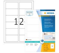 HERMA 10776 Pegatinas para direcciones de impresora de inyección de tinta DIN A4 (88,9 x 46,6 mm, 80 hojas, papel mate), autoadhesivas, imprimibles, permanentes, 960 etiquetas adhesivas, color blanco