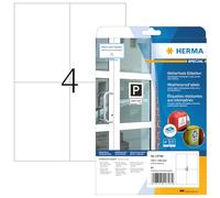 HERMA 10796 Etiquetas impermeabilizadas, 20 hojas, 105 x 148 mm, 4 unidades por hoja A4, 80 pegatinas, imprimibles, mate, en blanco, de papel especial, color blanco