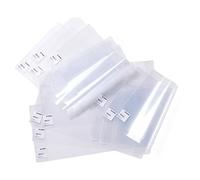 HERMA 14285 - Fundas para libros (28,5 x 54 cm, 10 unidades, con etiqueta de rotulación y protección de bordes, de polipropileno lavable, juego de fundas para libros escolares, transparentes