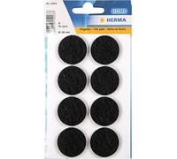 HERMA 15003 - Protectores de fieltro para muebles (28 mm de diámetro, autoadhesivos, redondos, para muebles, parqué, laminados y sillas, 8 unidades), color negro