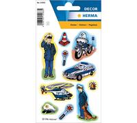 HERMA 15083 Pegatinas para niños, policía (30 pegatinas, papel, mate) autoadhesivas, etiquetas adhesivas permanentes para niñas y niños, multicolor