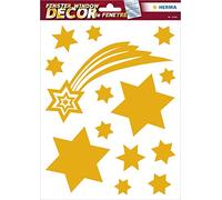 HERMA 15109 Decoración de Navidad, diseño de estrella estrella dorada (14 pegatinas, papel de aluminio, brillante), decoración de Navidad, despegable con motivos para niños, niñas y niños