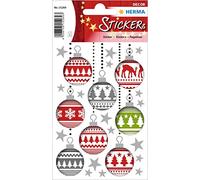 HERMA 15269 Pegatinas de Navidad, bolas de árbol de Navidad (24 pegatinas, papel, mate), autoadhesivas, decoración navideña, etiquetas adhesivas permanentes para Navidad, regalos, manualidades,