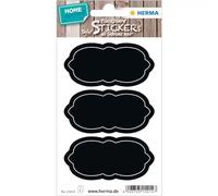 HERMA 15414 Pegatinas de pizarra para etiquetar cartel nube, 6 unidades, etiquetas de pizarra autoadhesivas para vasos, pizarras para decoración, pegatinas para cocina, tarros de especias, mermeladas,