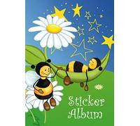 HERMA 15420 - Álbum de Pegatinas DIN A5, en Blanco, con diseño de Prado de Abejas (16 páginas, Papel Especial Revestido), para coleccionar, 1 Unidad, para niños